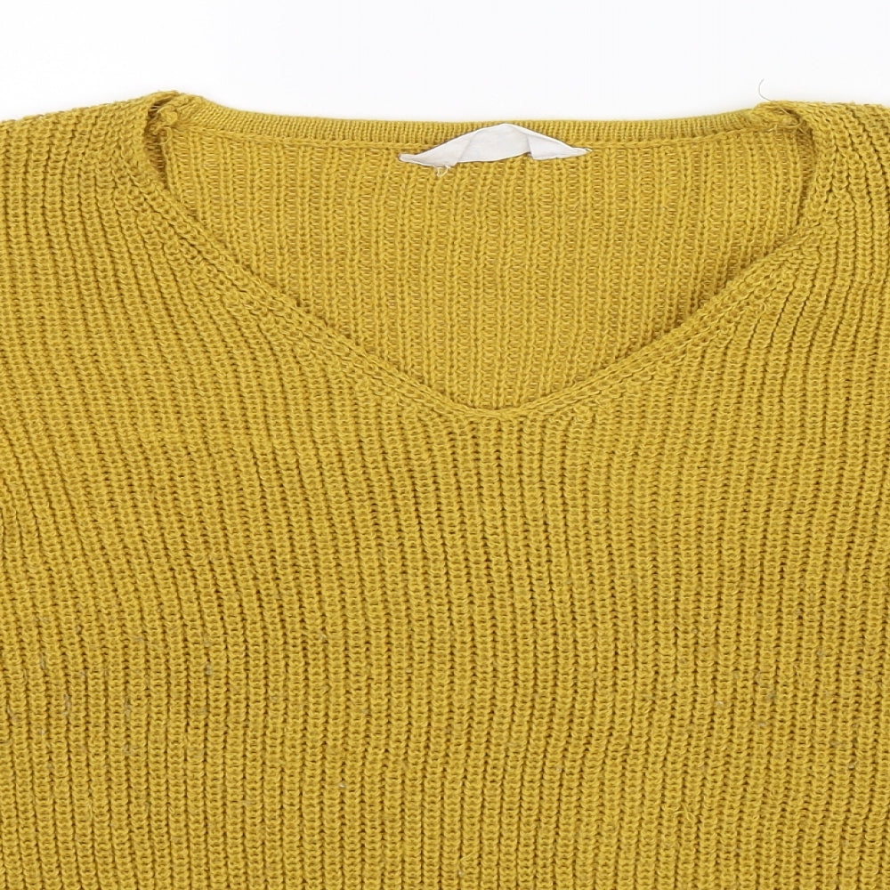 Primark Womens Yellow  Knit Pullover Jumper Size 14