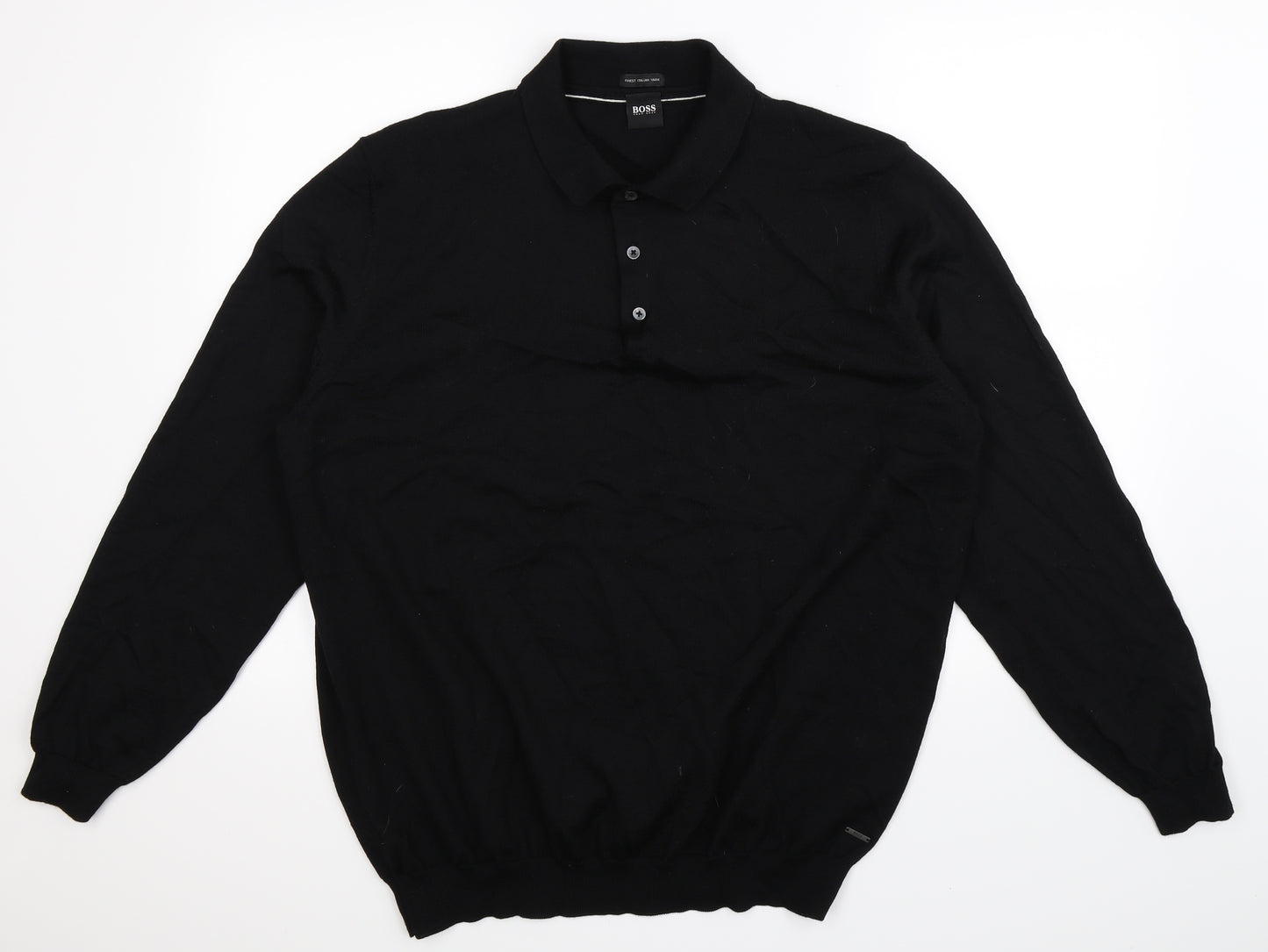 HUGO BOSS Mens Black  Knit Pullover Jumper Size 2XL