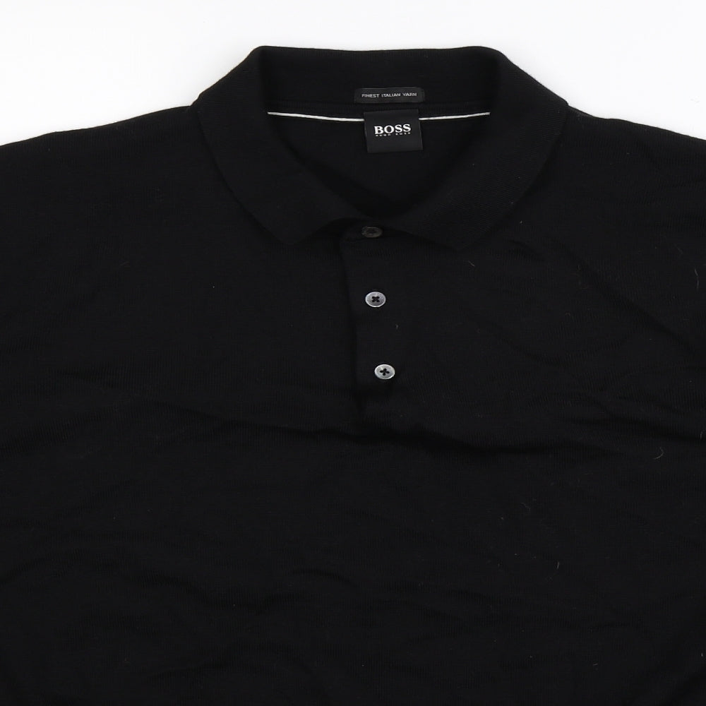 HUGO BOSS Mens Black  Knit Pullover Jumper Size 2XL