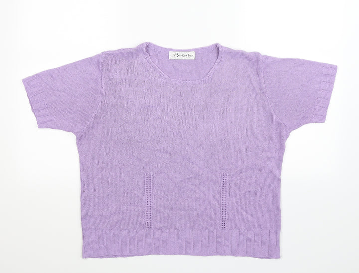 Berkertex Womens Purple  Knit Pullover Jumper Size 16