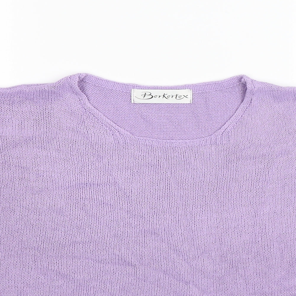 Berkertex Womens Purple  Knit Pullover Jumper Size 16