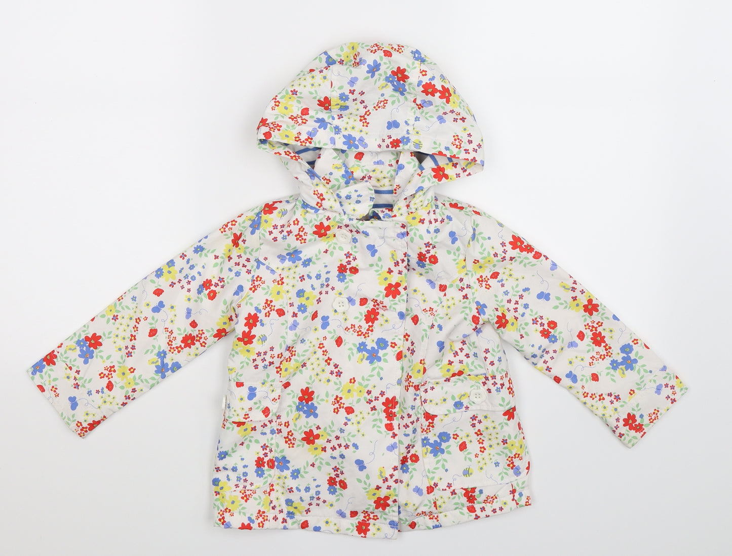George Girls White Floral  Jacket  Size 2-3 Years
