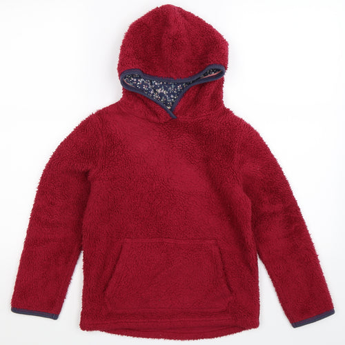 Fat Face Girls Purple  Fleece Pullover Hoodie Size 8-9 Years