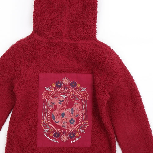 Fat Face Girls Purple  Fleece Pullover Hoodie Size 8-9 Years