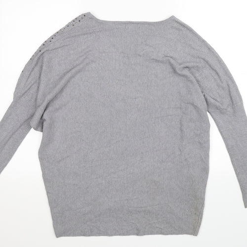 Quiz Womens Grey  Knit Pullover Jumper Size M  - Oversized