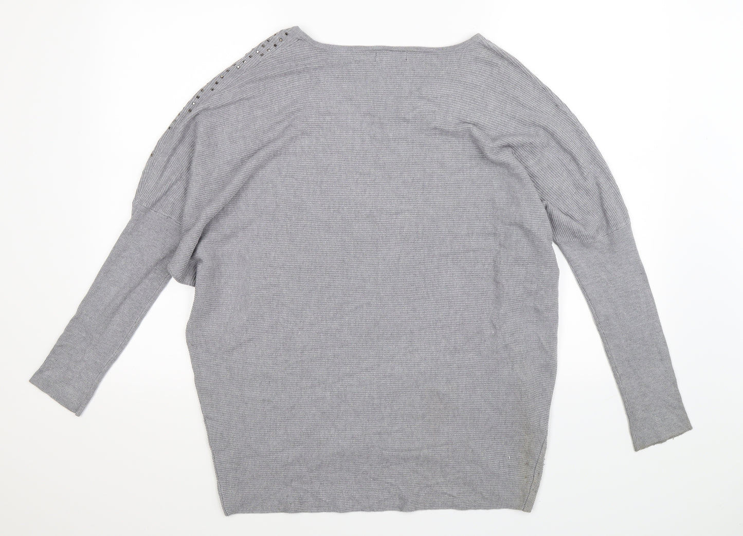 Quiz Womens Grey  Knit Pullover Jumper Size M  - Oversized