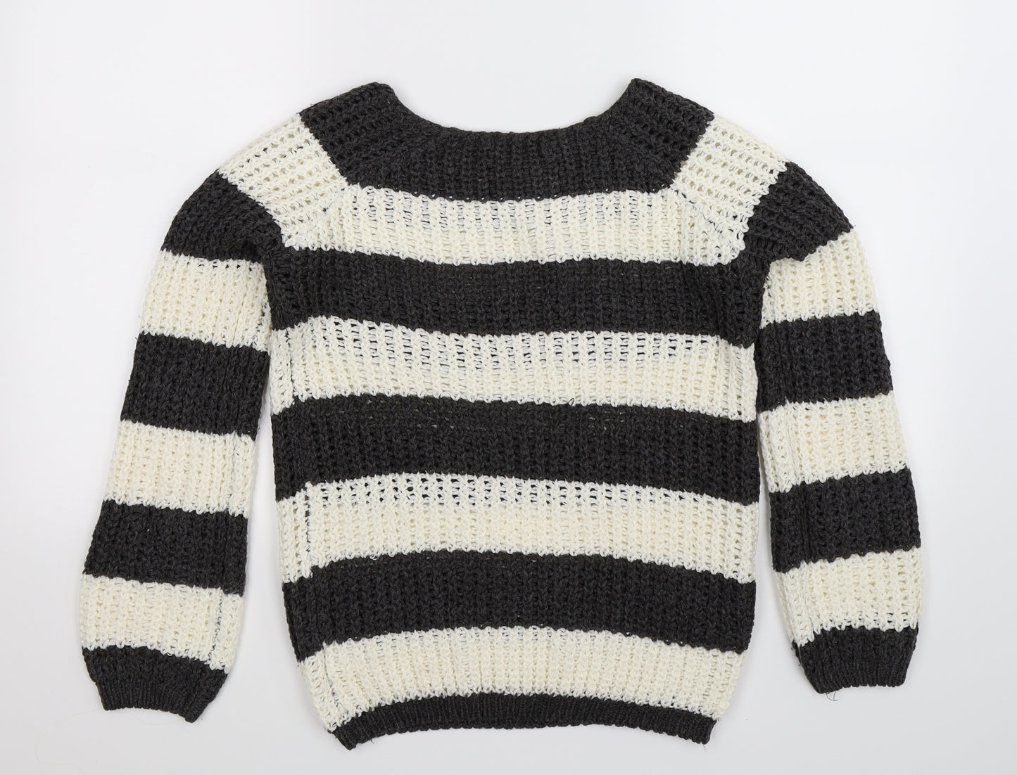 QED London Womens Multicoloured Striped Knit Pullover Jumper Size M