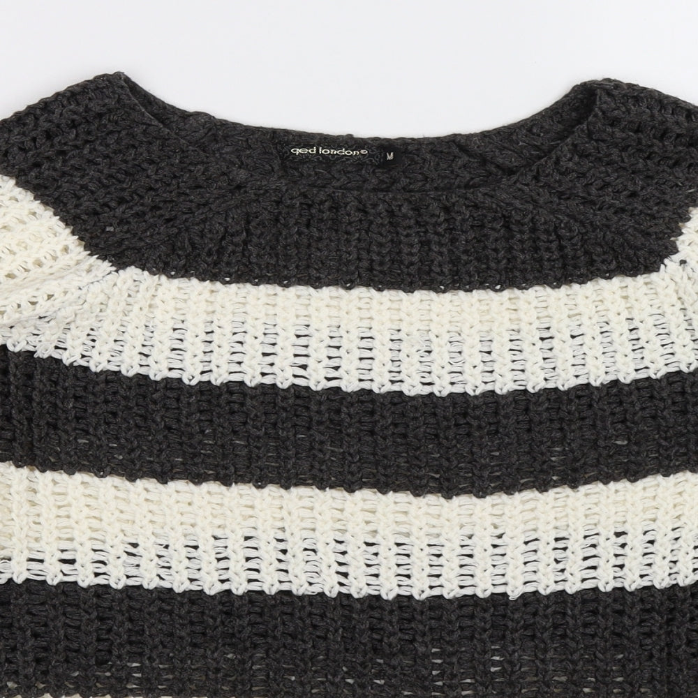 QED London Womens Multicoloured Striped Knit Pullover Jumper Size M