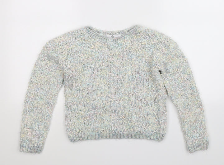 Marks and Spencer Girls Multicoloured  Knit Pullover Jumper Size 9-10 Years
