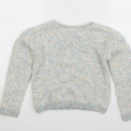 Marks and Spencer Girls Multicoloured  Knit Pullover Jumper Size 9-10 Years