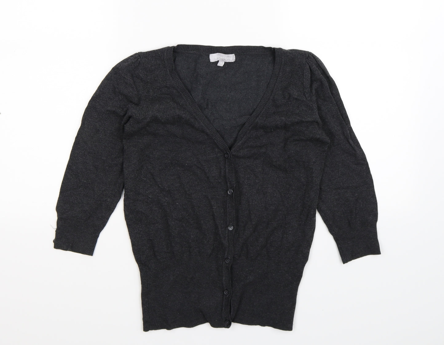 Red Herring Womens Grey  Knit Cardigan Jumper Size 8