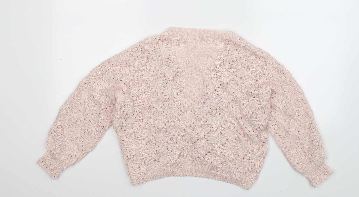 NEXT Girls Pink  Knit Cardigan Jumper Size 9 Years