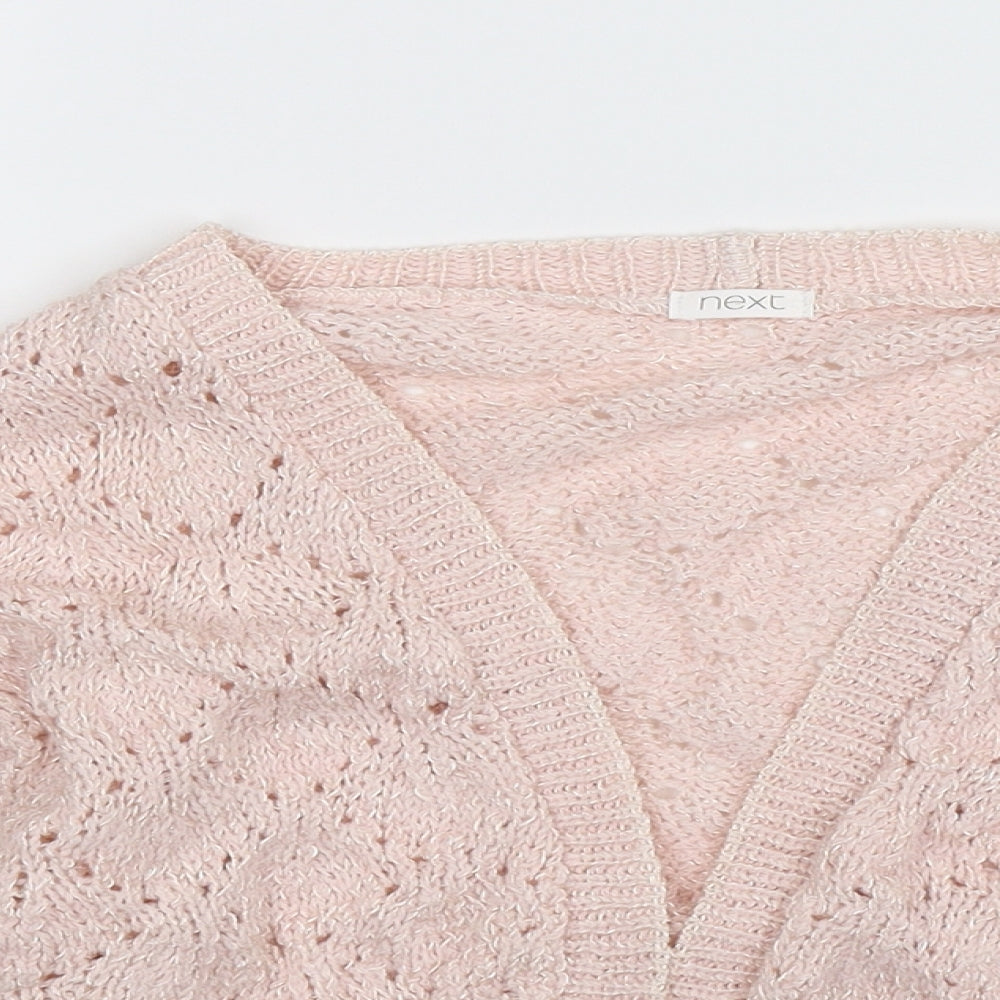 NEXT Girls Pink  Knit Cardigan Jumper Size 9 Years