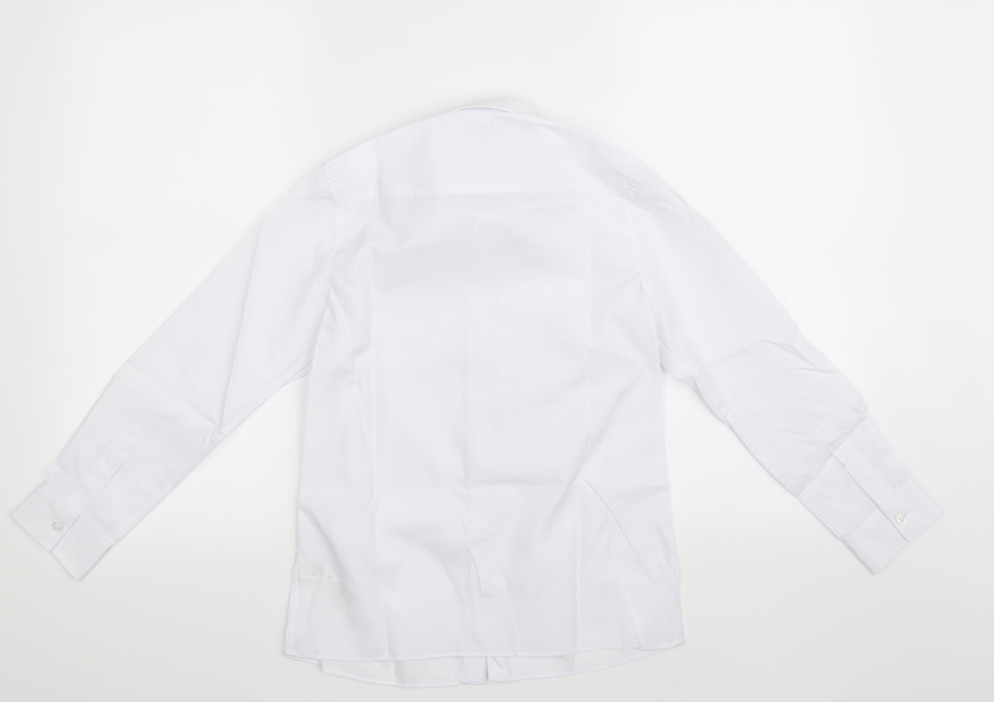 Marks and Spencer Boys White Houndstooth  Basic Button-Up Size 9-10 Years