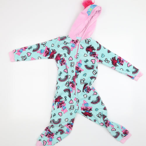 George Girls Blue Colourblock  Top Bodysuit Size 5-6 Years  - TROLLS