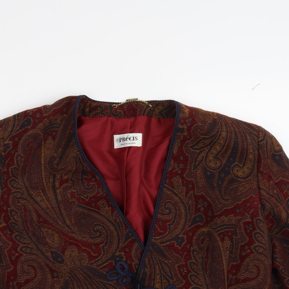 Precis Womens Multicoloured Paisley  Cardigan Jumper Size 14