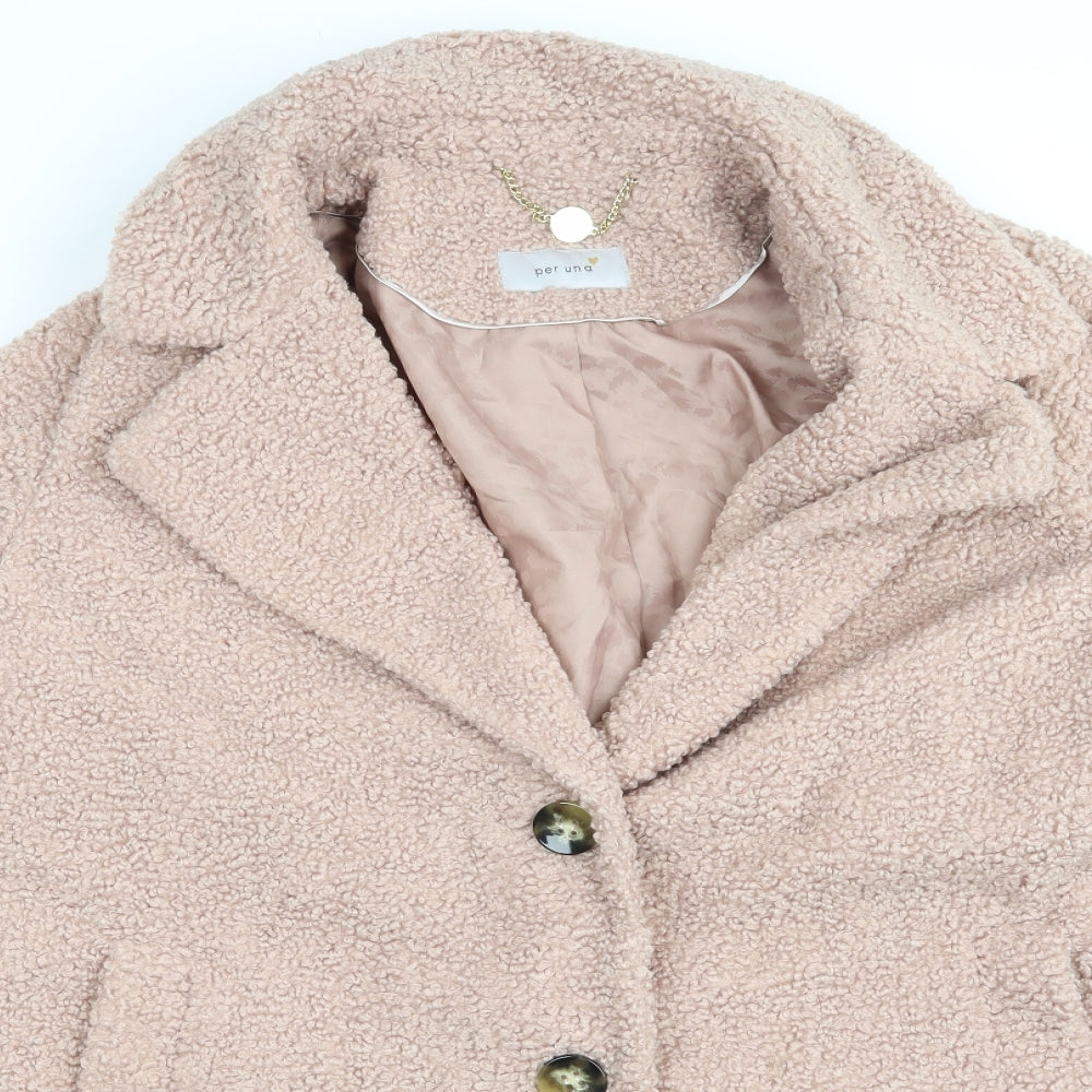Peruna Womens Pink   Overcoat Coat Size 14