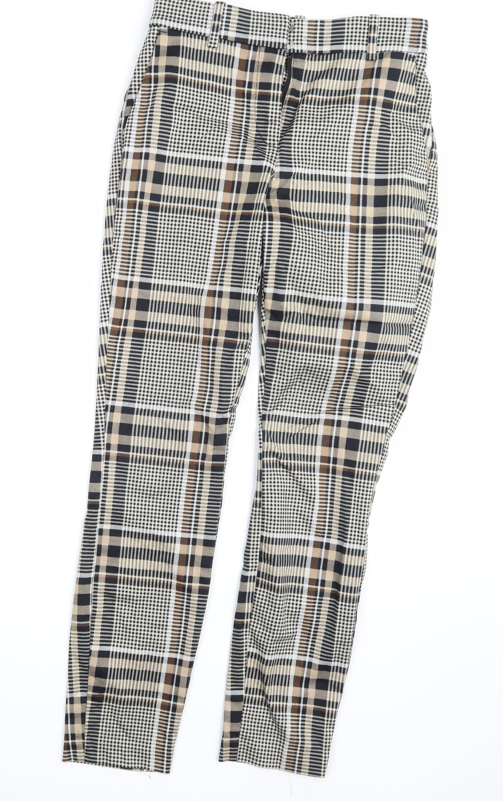 H&M Womens Brown Check  Trousers  Size 6 L22 in
