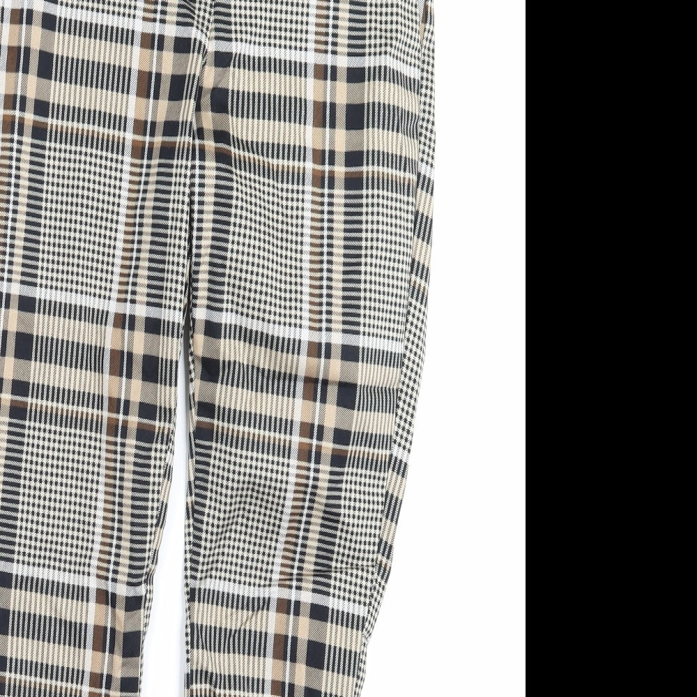 H&M Womens Brown Check  Trousers  Size 6 L22 in