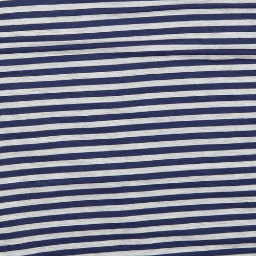 Green Envelope Womens Blue Striped  Basic T-Shirt Size 10
