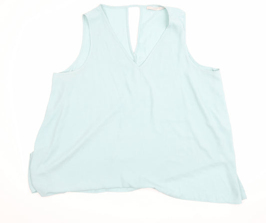 Front view of George women’s green basic tank, size UK 20