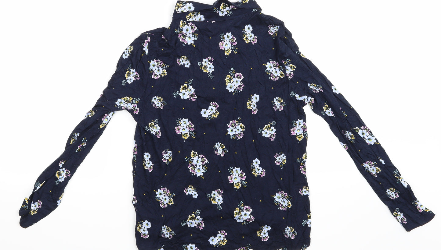 Marks and Spencer Womens Blue Floral  Basic Blouse Size 10