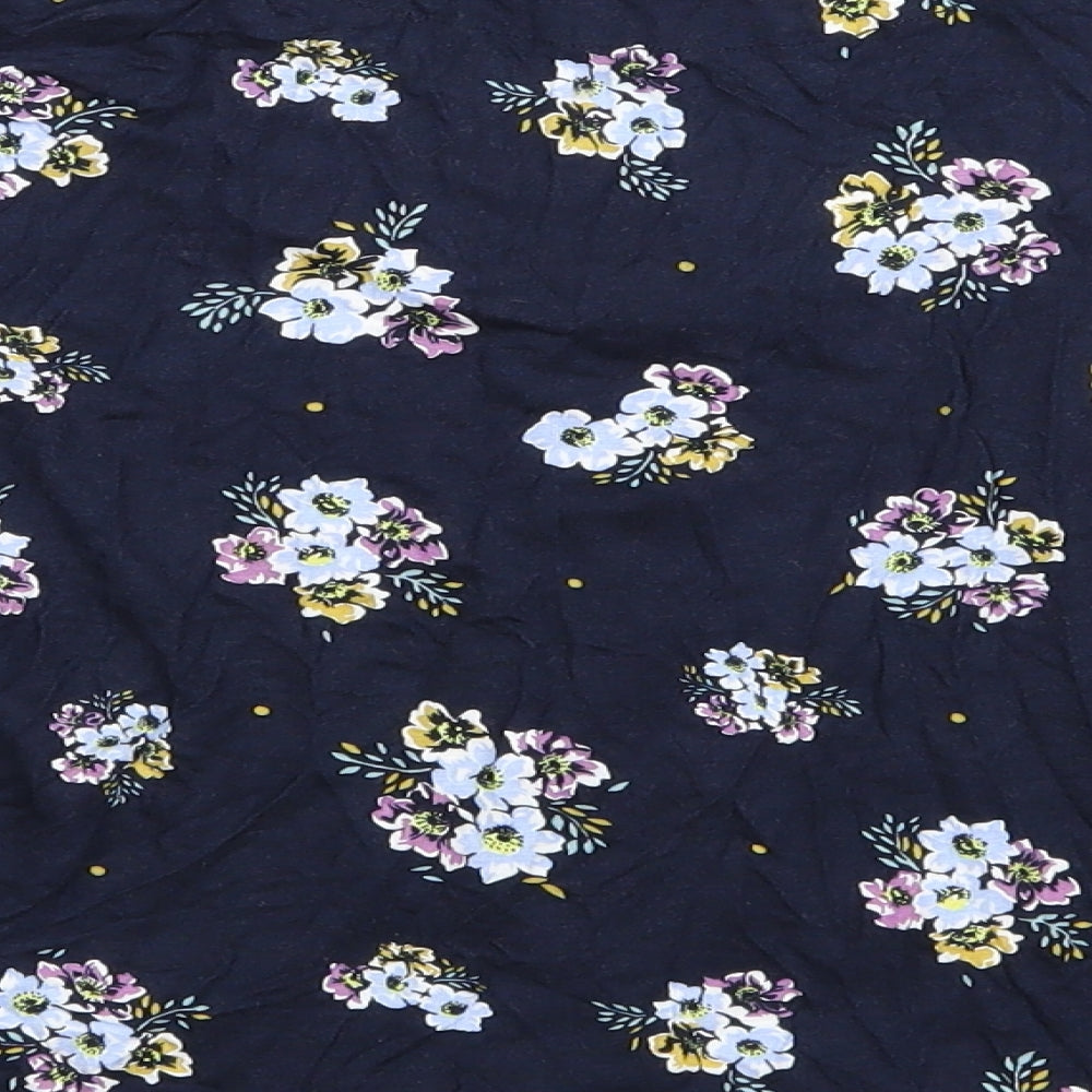 Marks and Spencer Womens Blue Floral  Basic Blouse Size 10