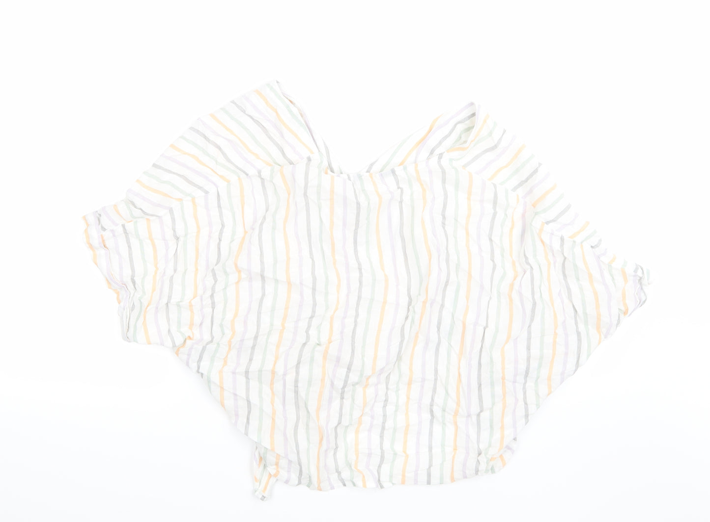 New Look Womens White Striped  Basic Button-Up Size 16