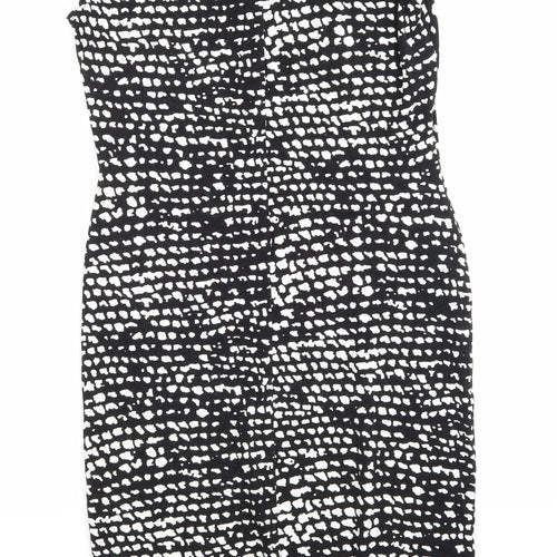 Oasis Womens Black Animal Print  A-Line  Size 10