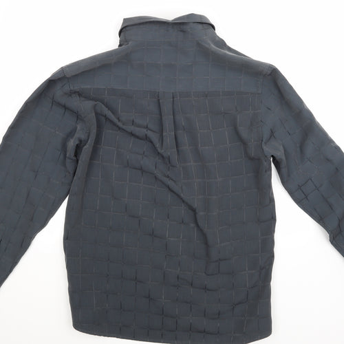 George Mens Grey Check   Button-Up Size L