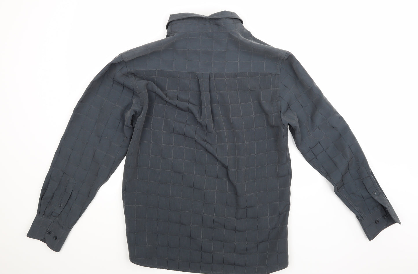George Mens Grey Check   Button-Up Size L