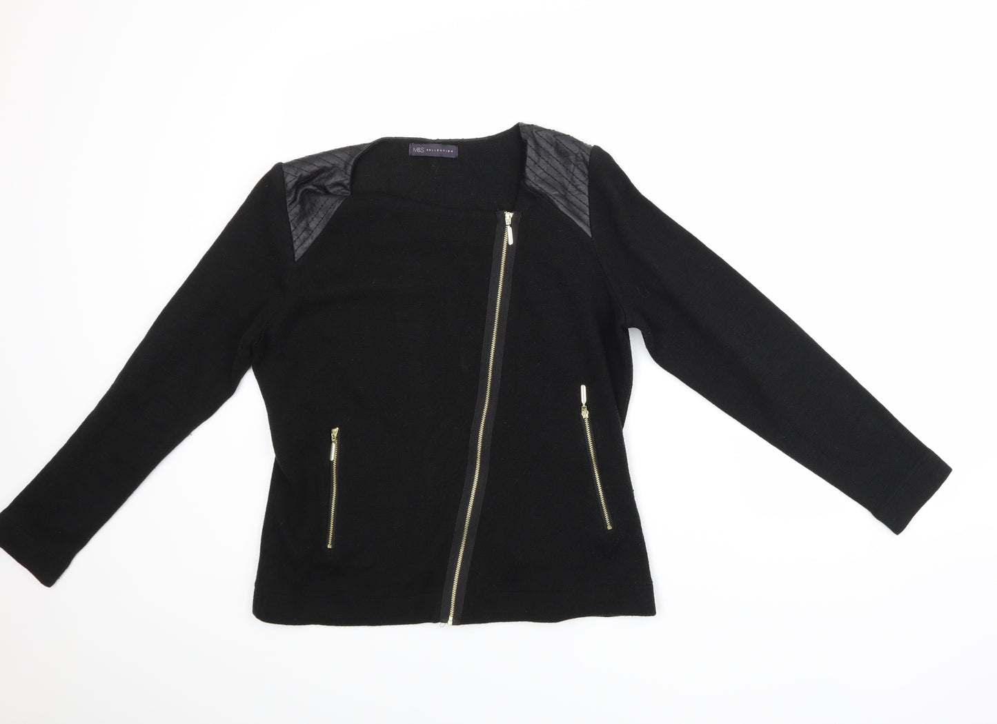 Marks and Spencer Womens Black   Full Zip Jumper Size 16