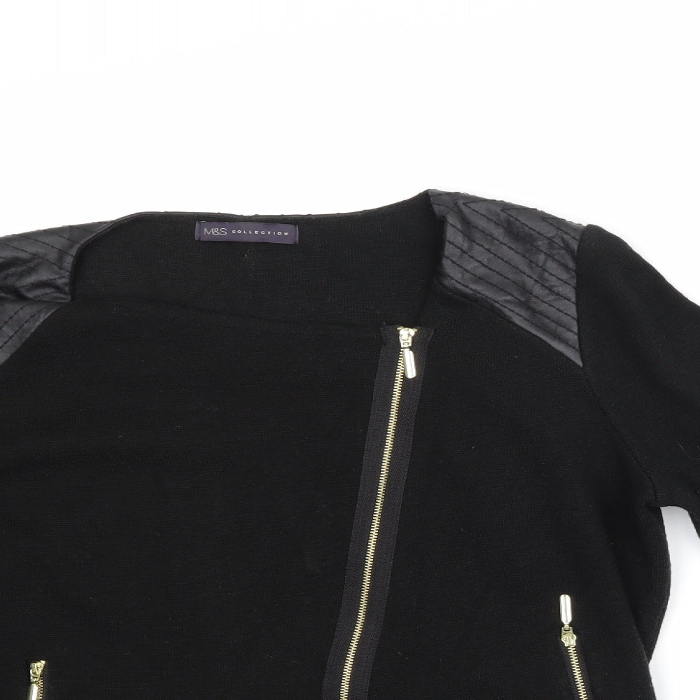 Marks and Spencer Womens Black   Full Zip Jumper Size 16