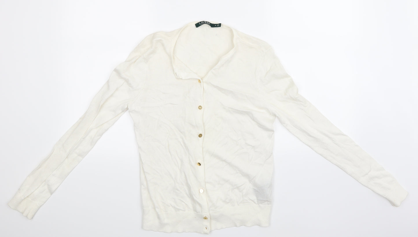 Lauren Ralph Lauren Womens White   Cardigan Jumper Size 10