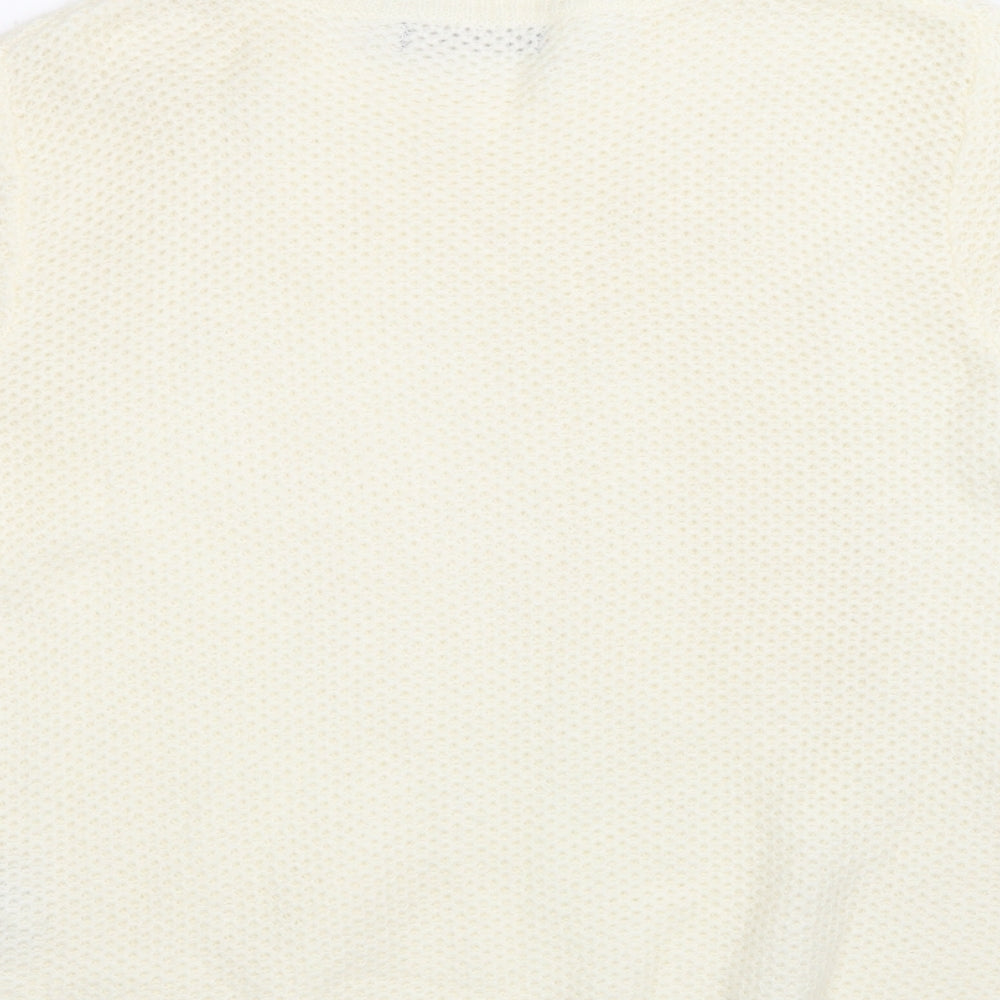 Marks and Spencer Womens White Floral  Pullover Jumper Size 16