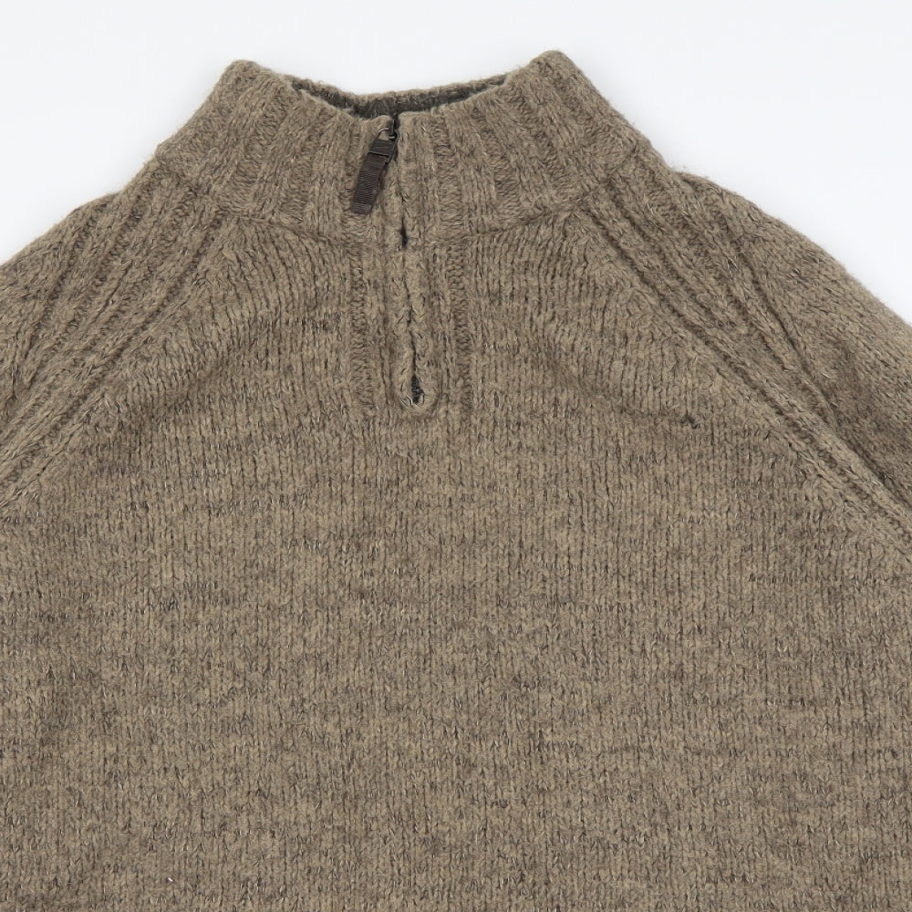 M&S  Mens Beige   Henley Jumper Size L
