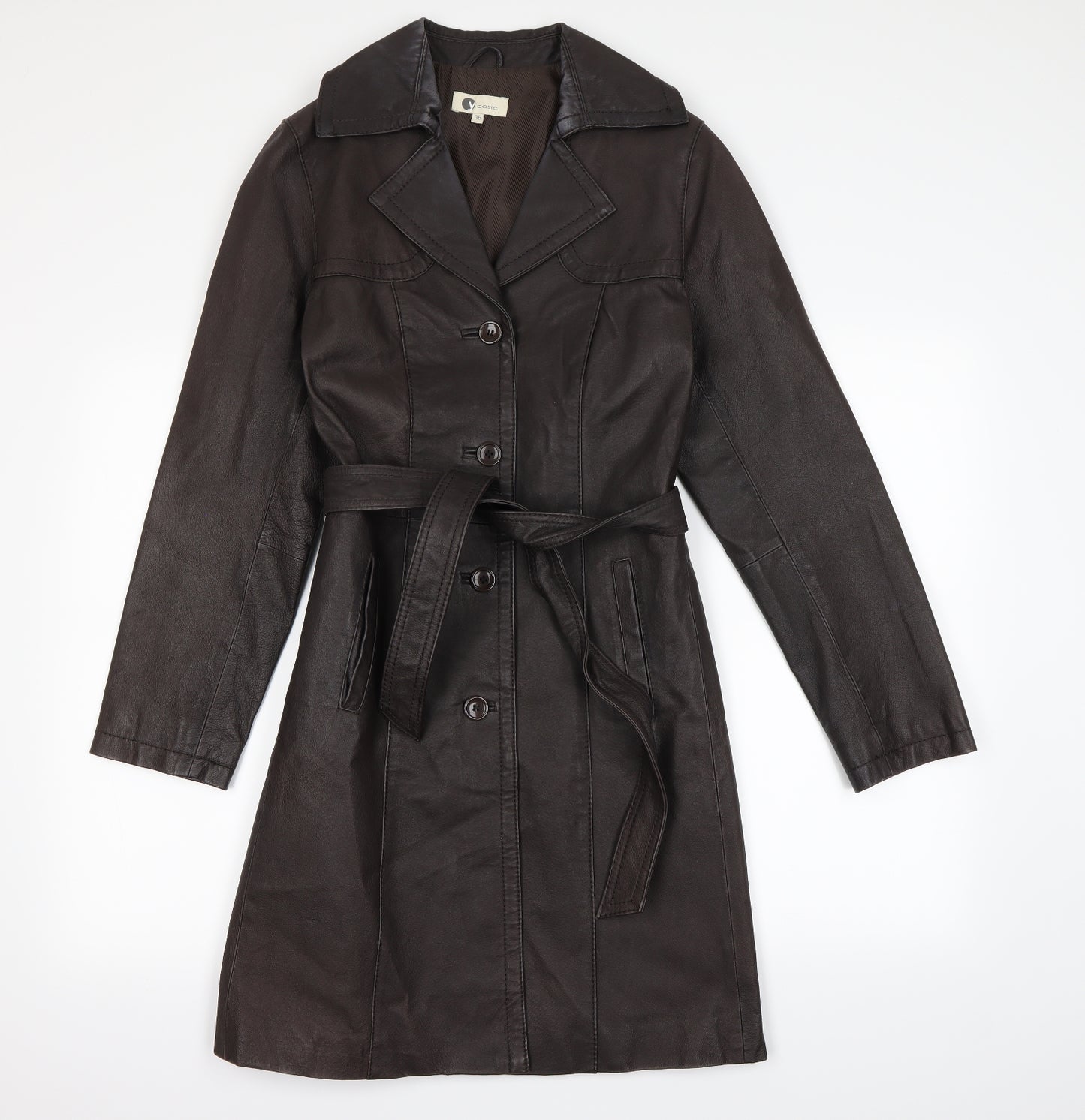Basic Womens Brown   Biker Coat Size S