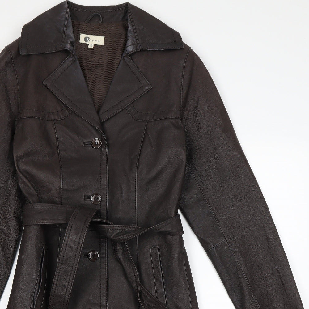 Basic Womens Brown   Biker Coat Size S