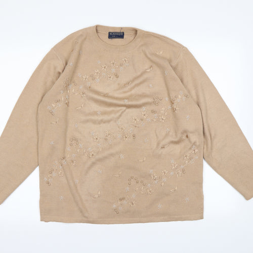 Klassique Womens Beige   Pullover Jumper Size L