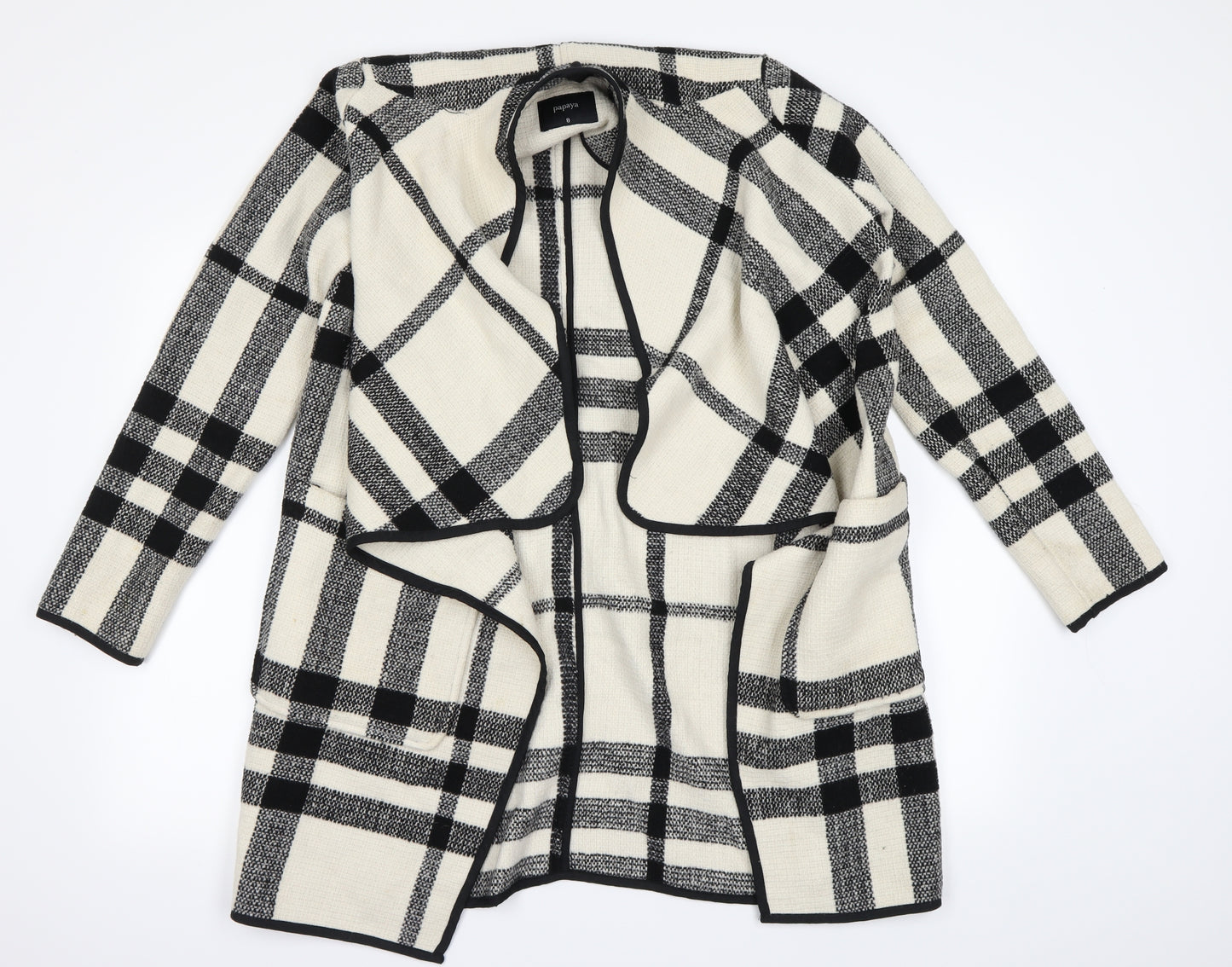 Papaya Womens Black Striped  Jacket Waistcoat Size 8