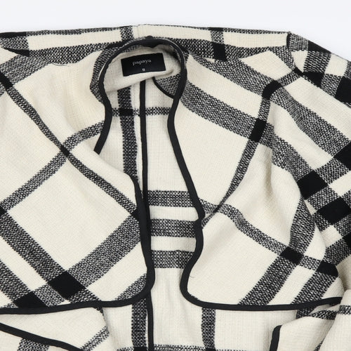 Papaya Womens Black Striped  Jacket Waistcoat Size 8