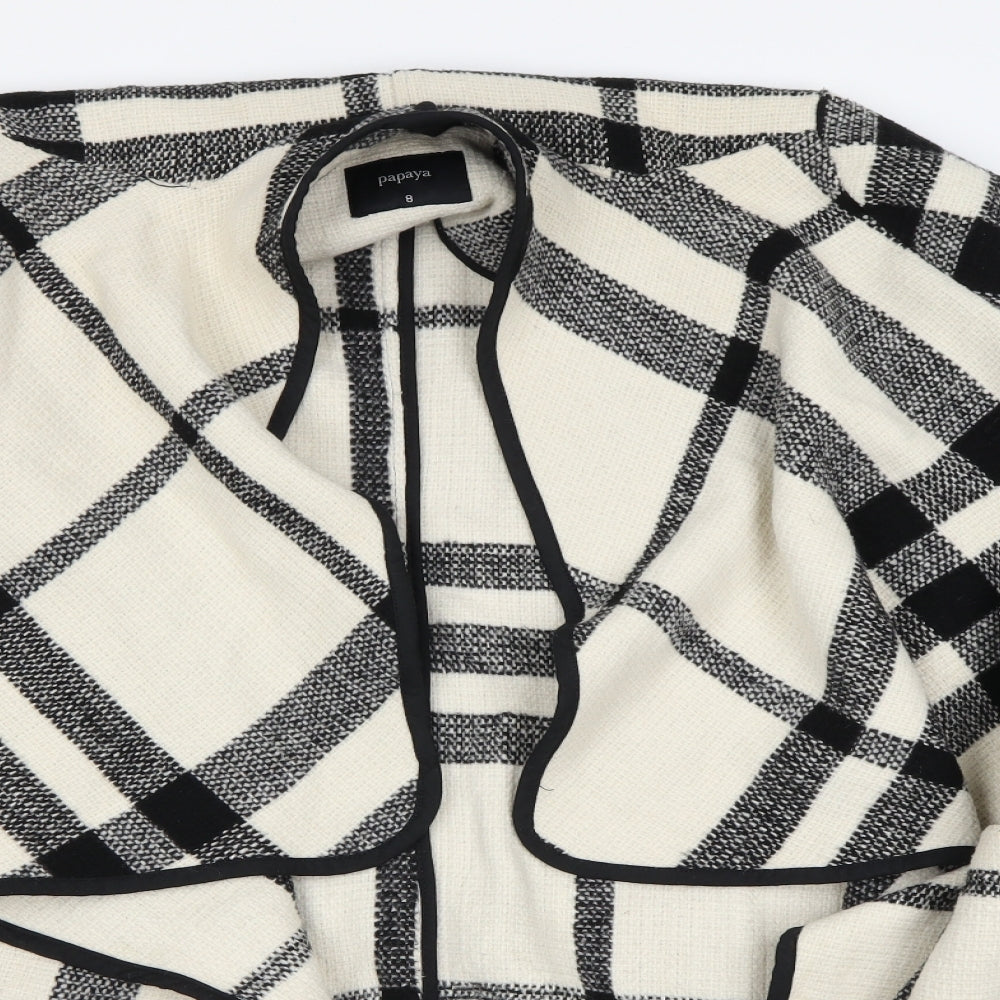 Papaya Womens Black Striped  Jacket Waistcoat Size 8