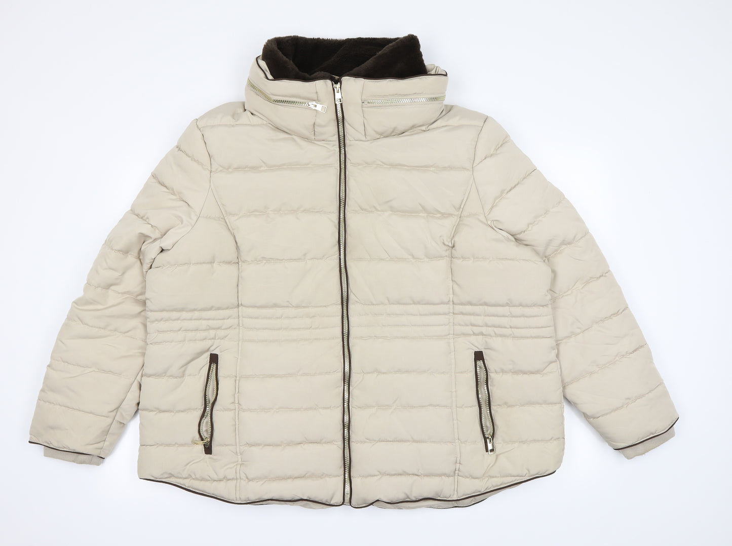 Preworn Womens Beige   Jacket Coat Size 24