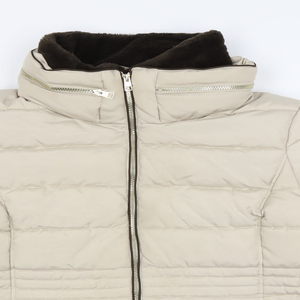 Preworn Womens Beige   Jacket Coat Size 24