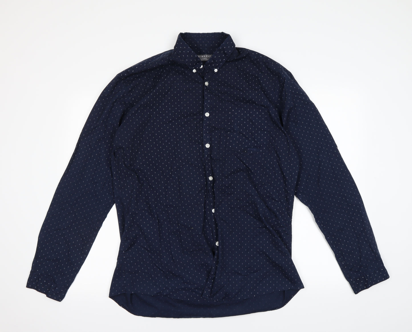 Primark Mens Blue Paisley   Button-Up Size XL