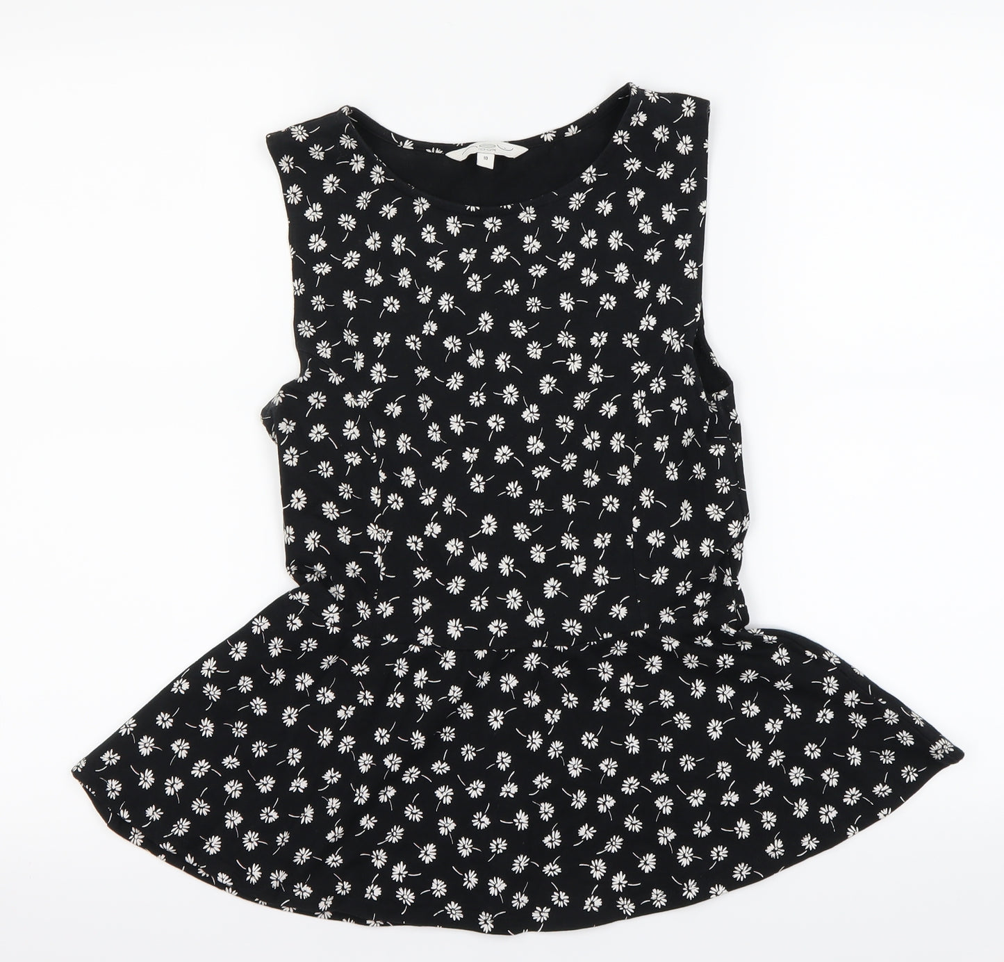 New Look  Womens Black Floral  Basic Tank Size 10