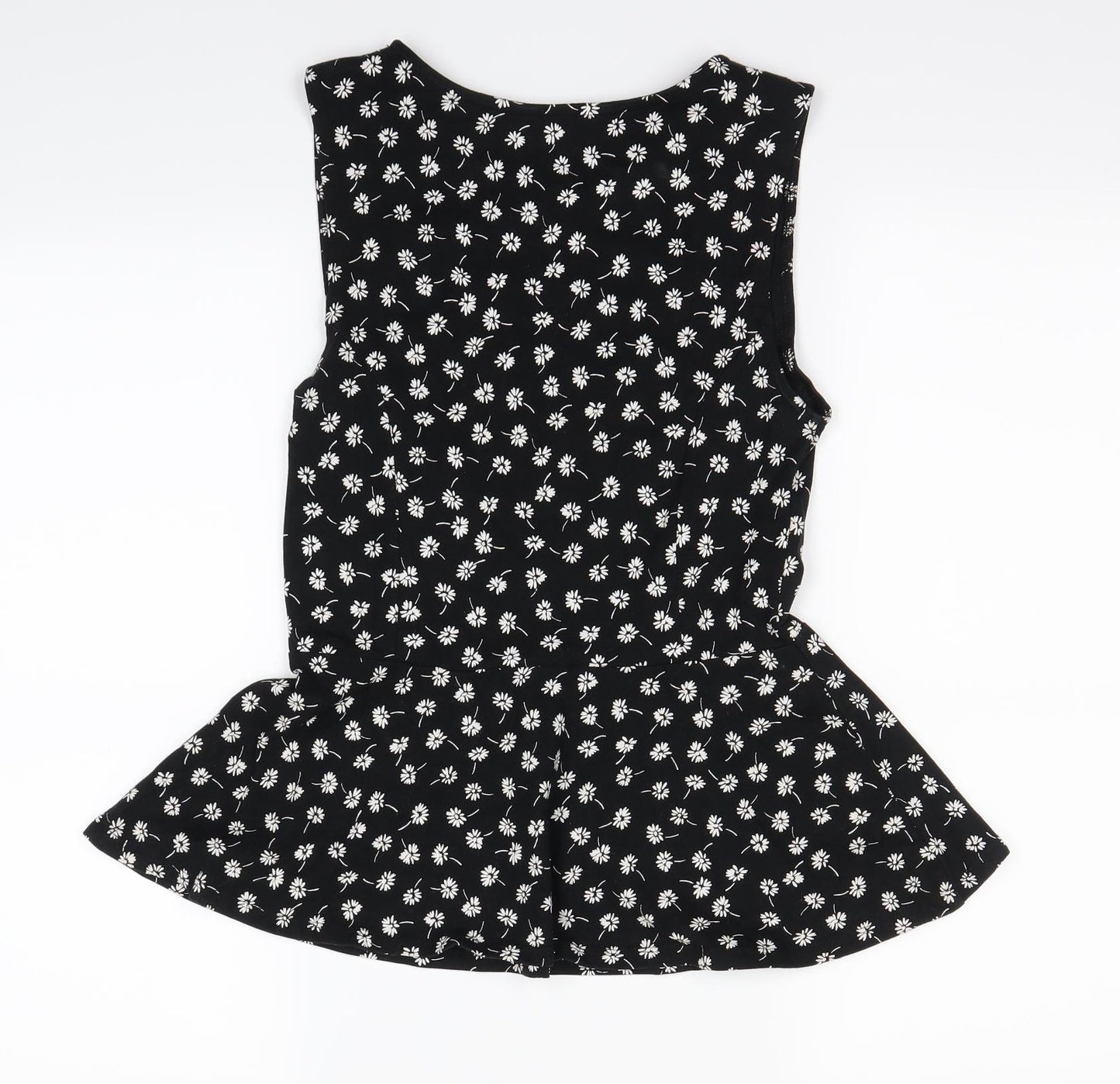 New Look  Womens Black Floral  Basic Tank Size 10