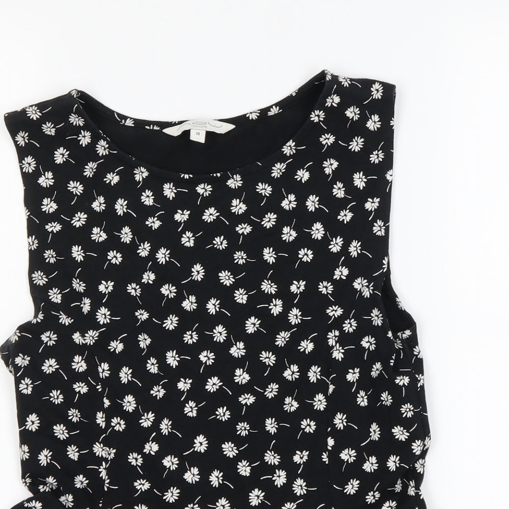 New Look  Womens Black Floral  Basic Tank Size 10