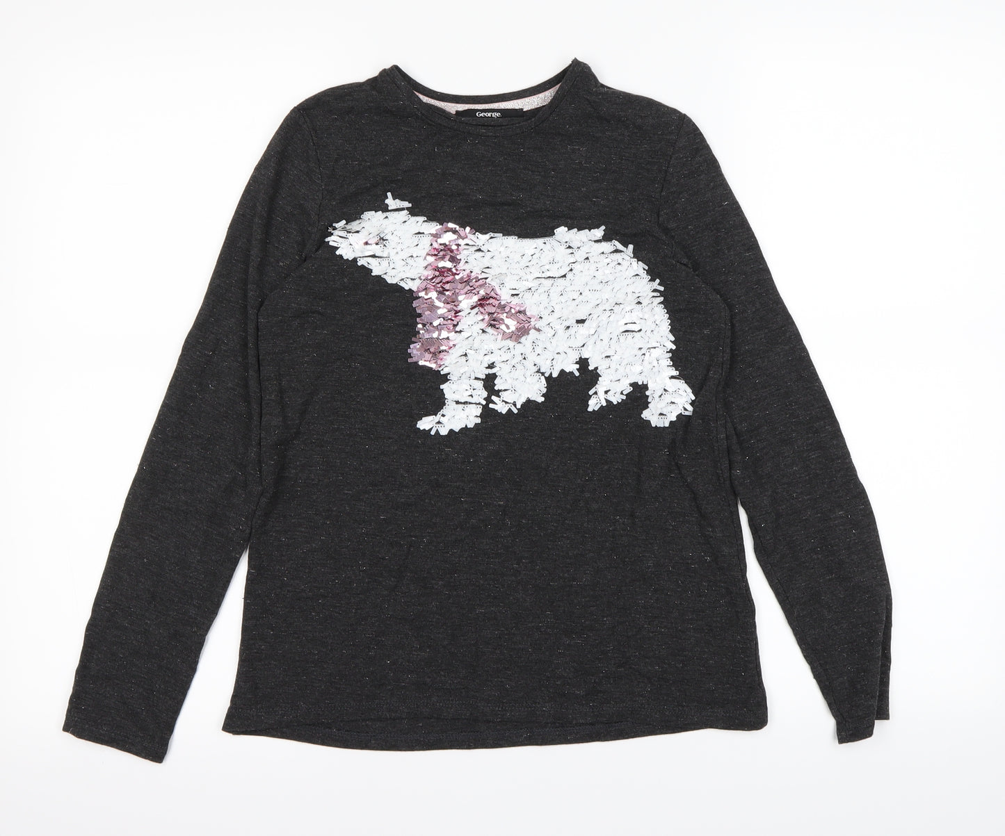 George Girls Black   Pullover T-Shirt Size 11-12 Years
