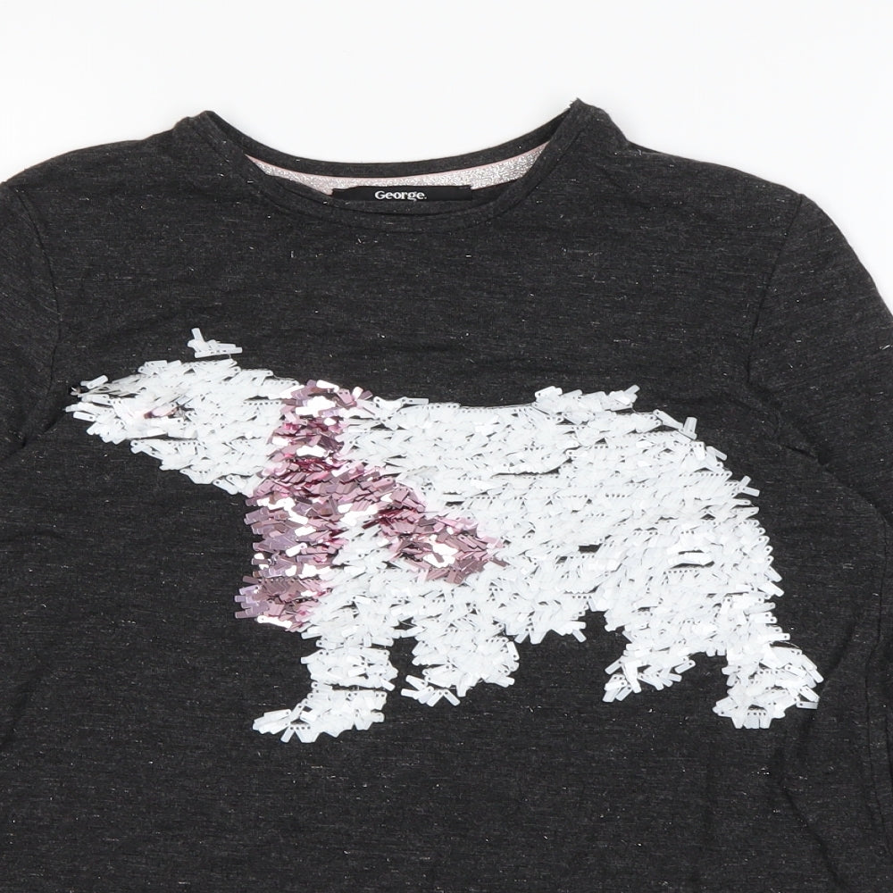 George Girls Black   Pullover T-Shirt Size 11-12 Years